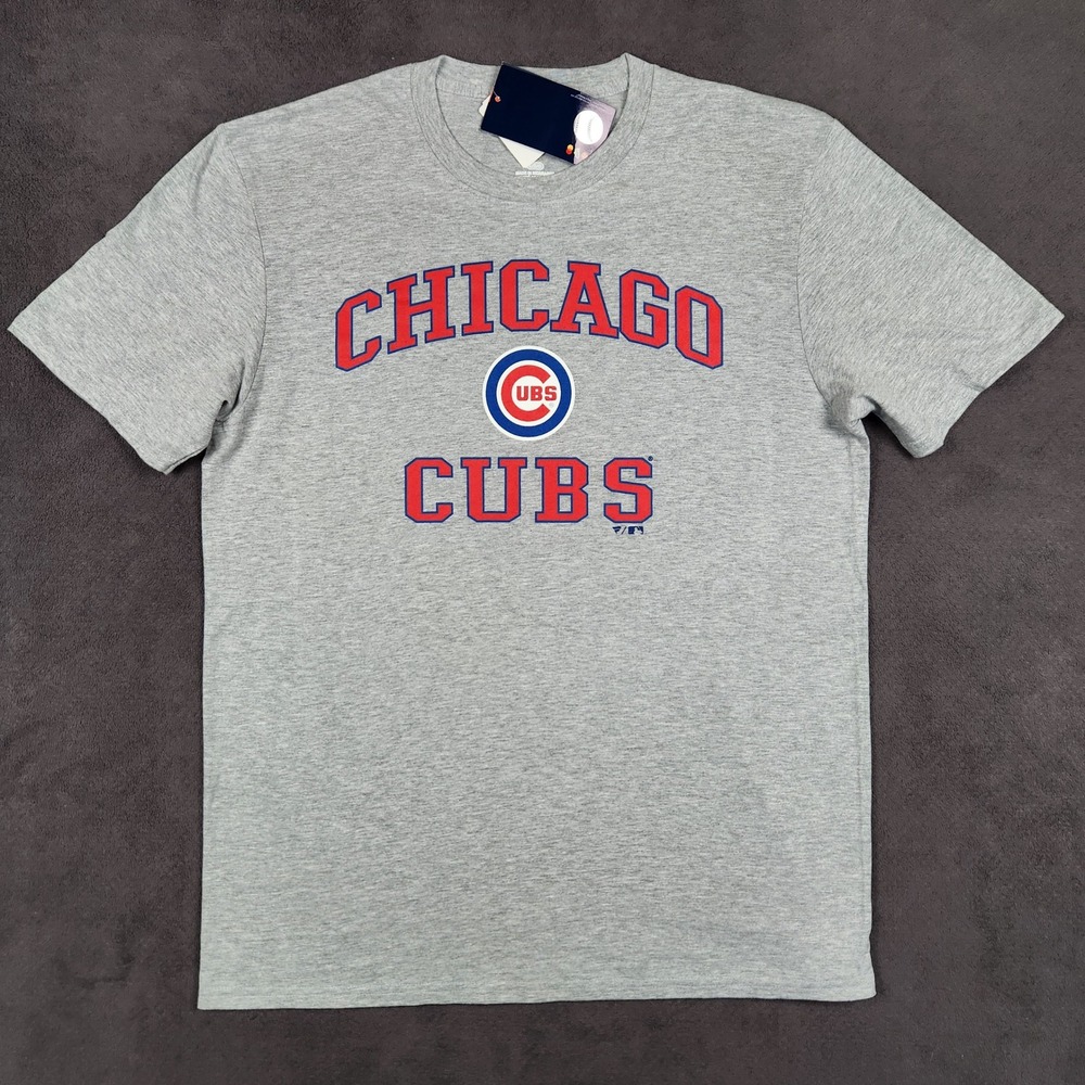 Chicago Cubs Fanatics Shirt Mens Large Gray MLB Heart‎ and Soul Graphic Tee NEW
